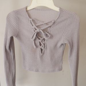 Gray crop top XS